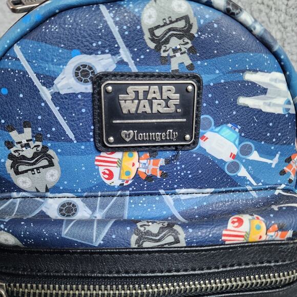 Loungefly Star Wars Mini Backpack Chibi Style X Wing and Tie Fighter NEW - Picture 7 of 14